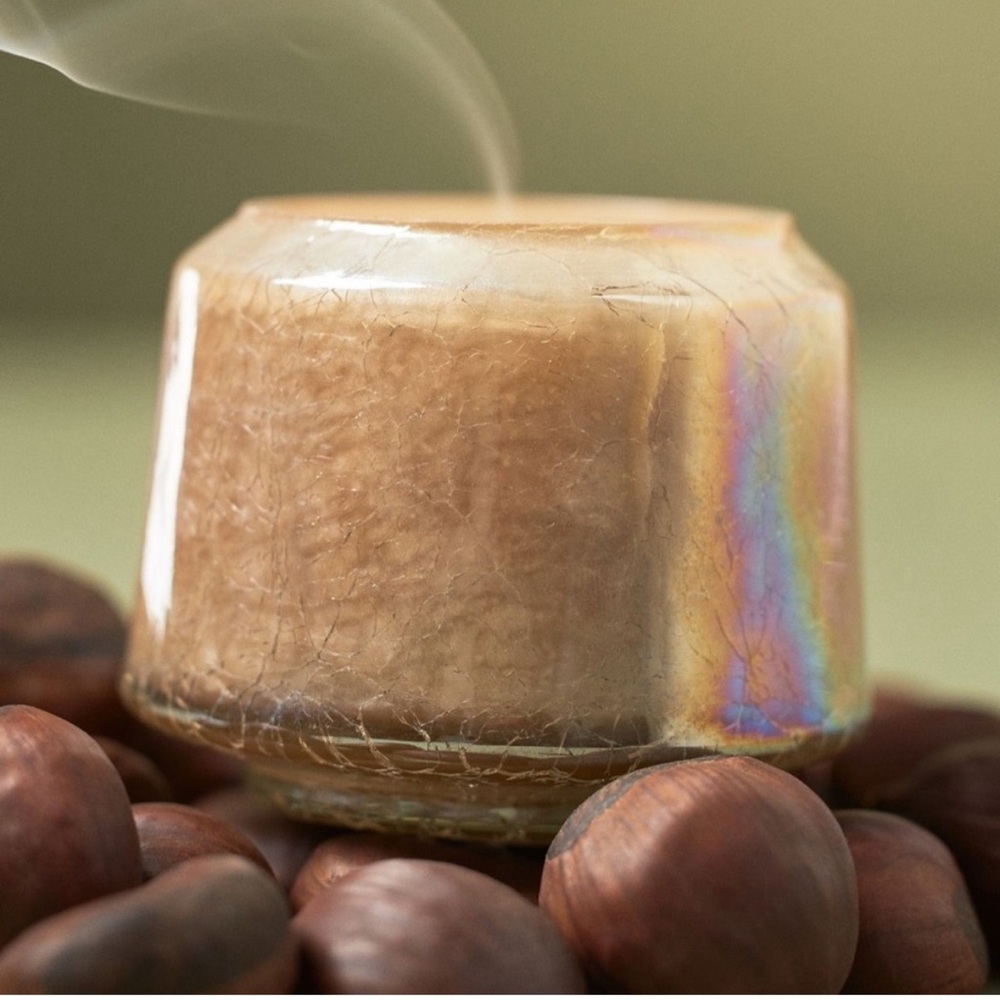 Anthropologie NIB The Mini Gather Candle Silk & Black Chestnut